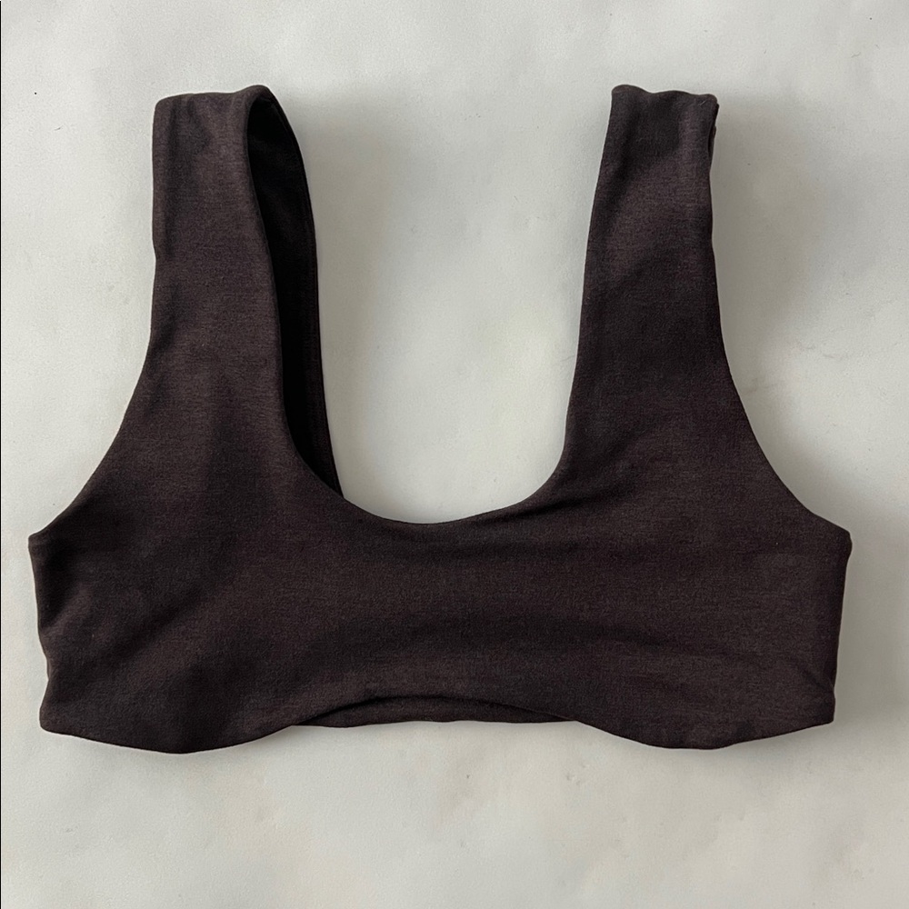 WellBeing Being Well Brown Sky Sports Bra in Chocolate Brown Sz S - Picture 2 of 4